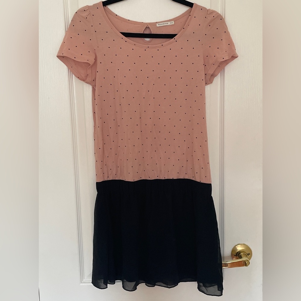 Pink and Black Polka Dot Dress